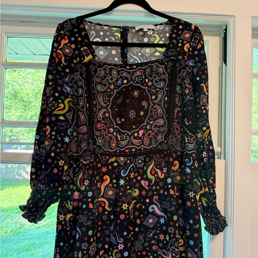 Never Fully Dressed Multicolor Paisley Long Sleeve Dress